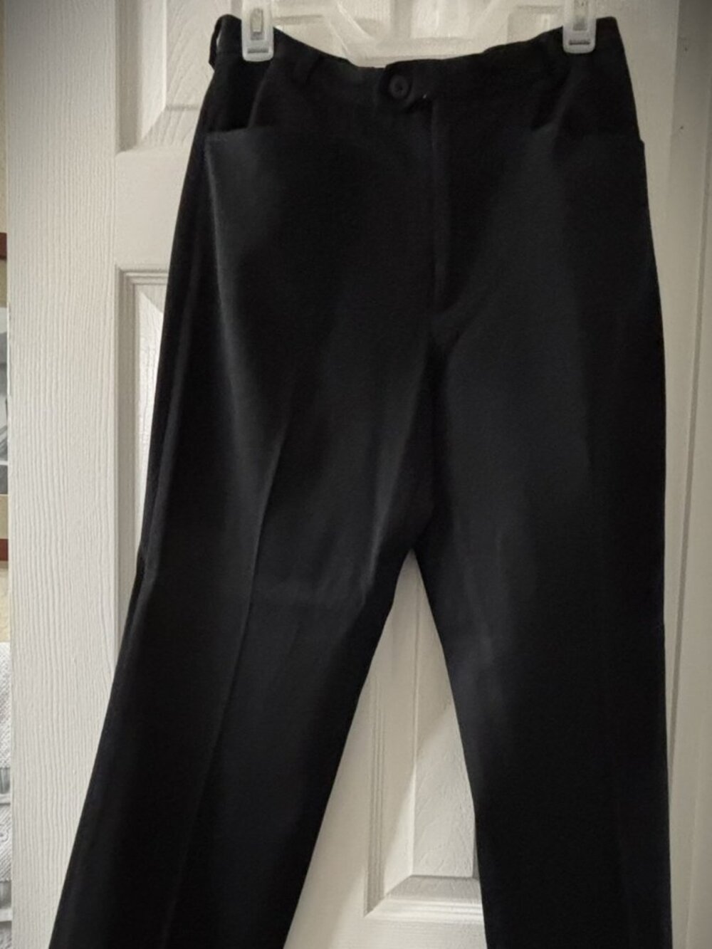 Banana Republic wide-leg wool trousers./